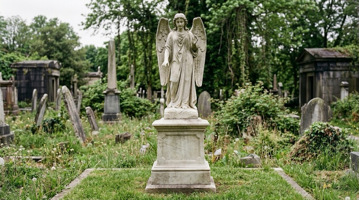 Marble angel after restoration