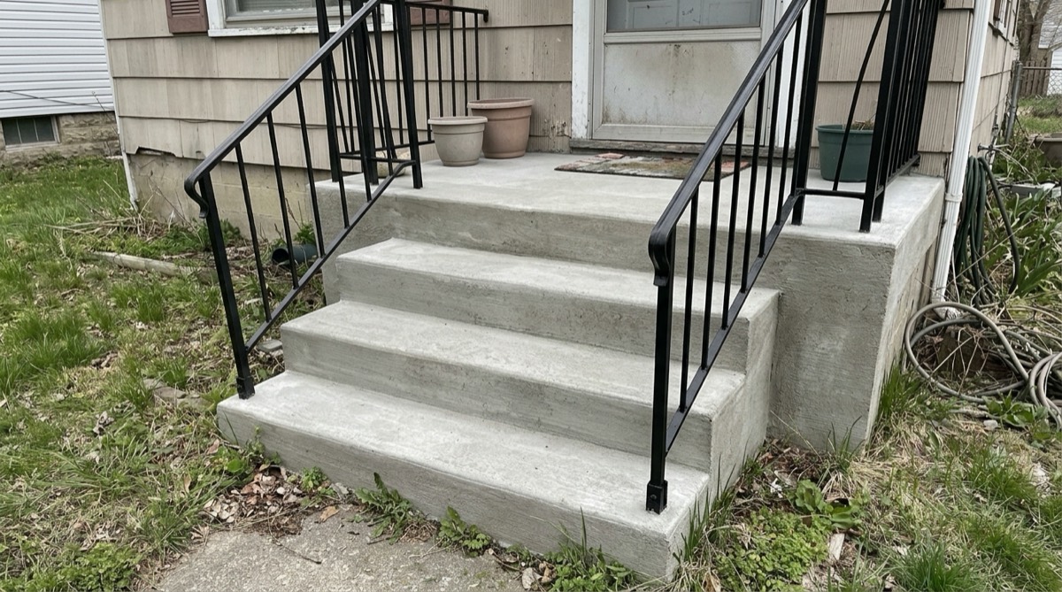 Porch steps after restoration